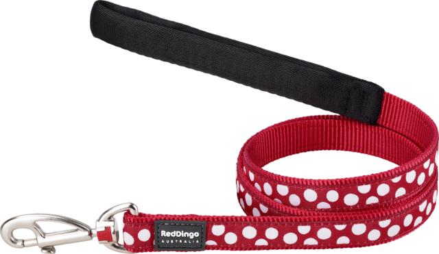Red Dingo Spots Dog Lead - Product Image