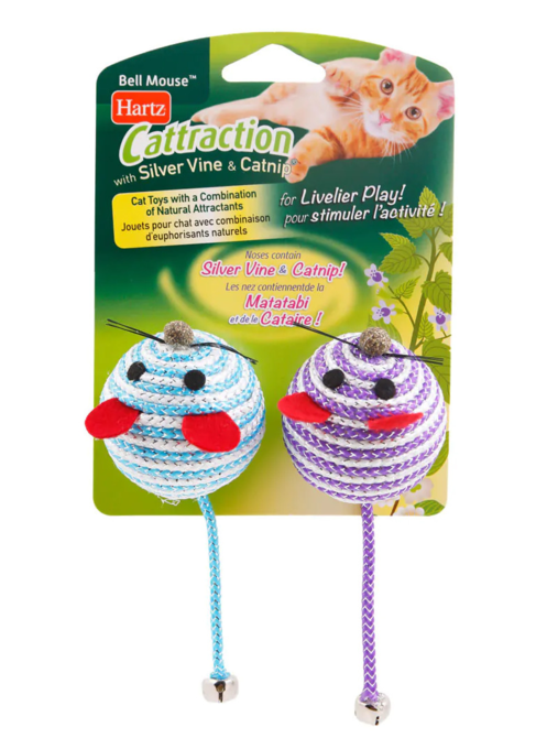 Hartz Cattraction Bell Mouse with Silver Vine & Catnip Cat Toy - Product Image