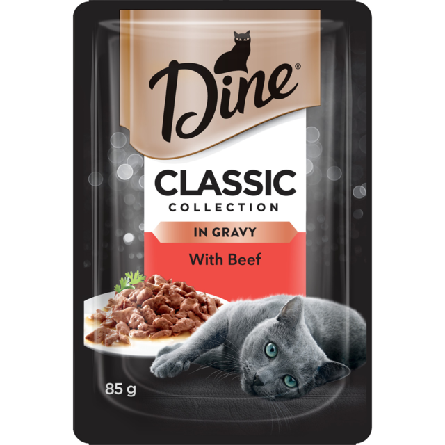 Dine Classic Collection in Gravy with Beef Adult Wet Cat Food - Product Image