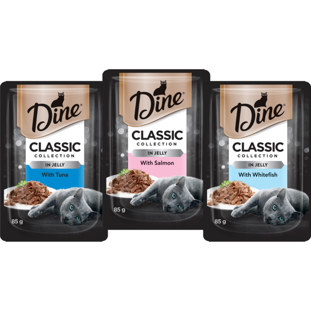 Dine Classic Collection in Jelly Fish Selection Adult Wet Cat Food Pack - Product Image 1