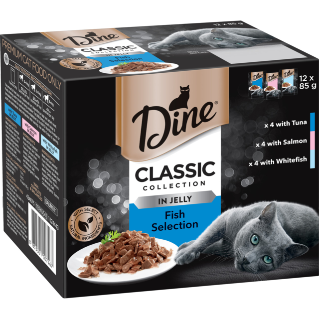 Dine Classic Collection in Jelly Fish Selection Adult Wet Cat Food Pack - Product Image