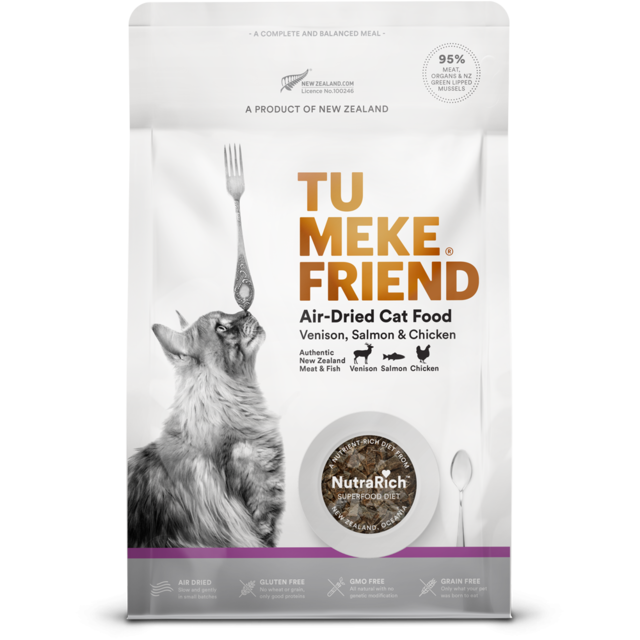 Tu Meke Friend  Venison Salmon and Chicken Air Dried Cat Food - Product Image