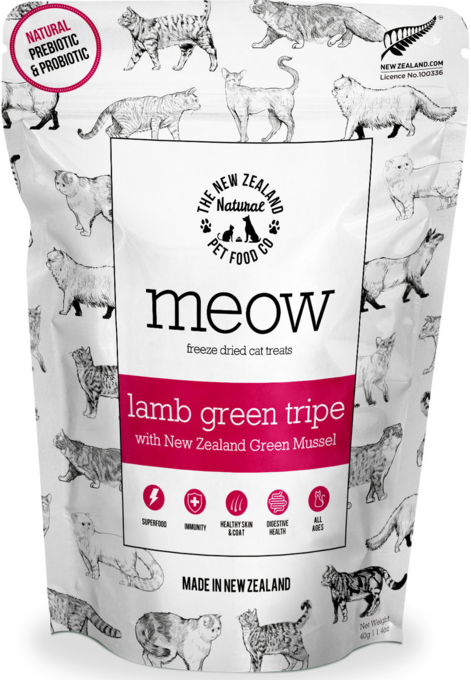 The NZ Natural Pet Food Co Meow Lamb Green Tripe & Mussel Freeze Dried Cat Treats - Product Image