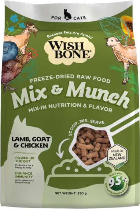 Wishbone Mix & Munch Lamb Goat & Chicken Freeze Dried Cat Food Topper - Product Image