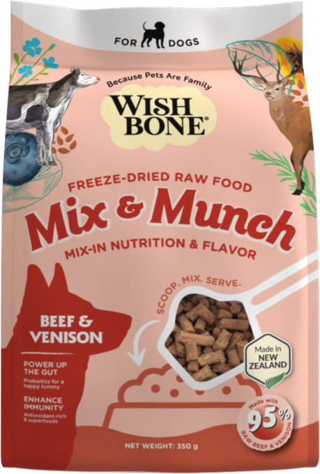 Wishbone Mix & Munch Beef & Venison Freeze Dried Dog Food Topper - Product Image