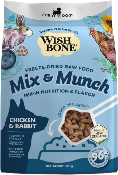 Wishbone Mix & Munch Chicken & Rabbit Freeze Dried Dog Food Topper - Product Image