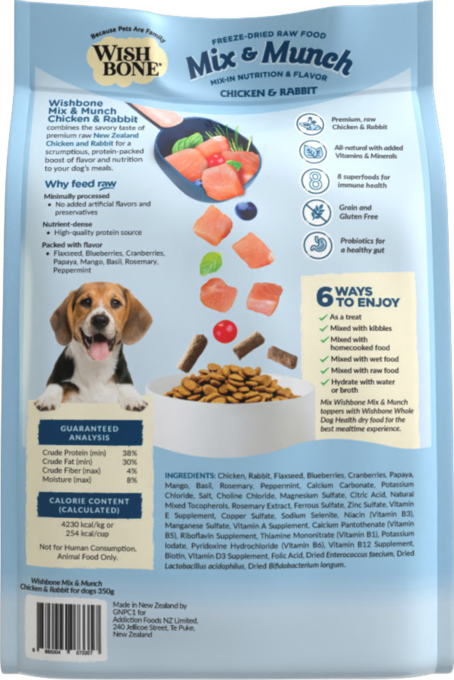 Wishbone Mix & Munch Chicken & Rabbit Freeze Dried Dog Food Topper - Product Image 1