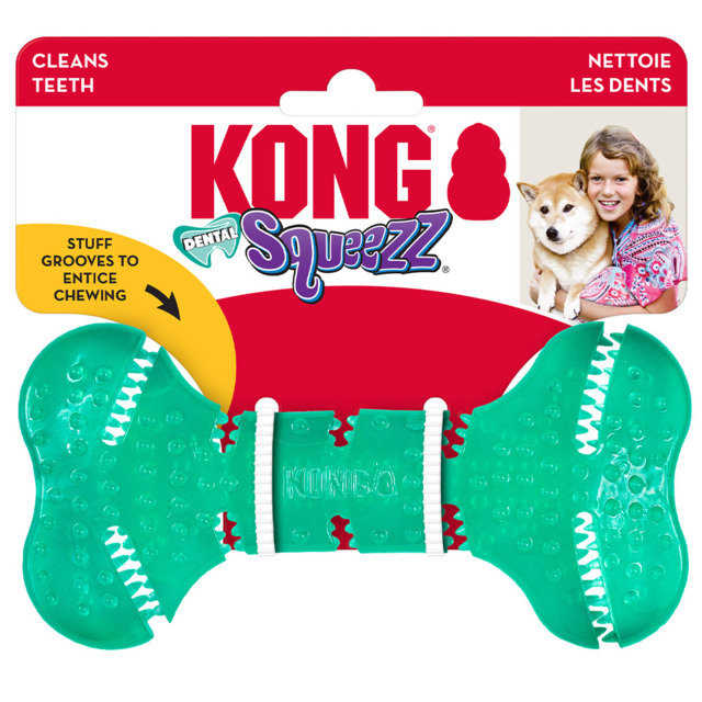 KONG Squeezz Dental Bone Dog Toy - Product Image