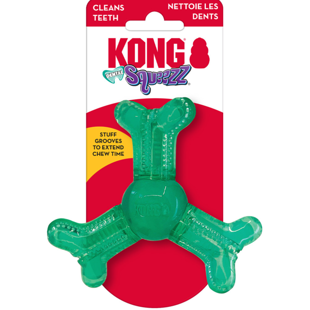 KONG Squeezz Dental Roller Bone Dog Toy - Product Image