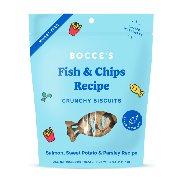 Bocce's Fish & Chips Biscuits Dog Treats - Product Image