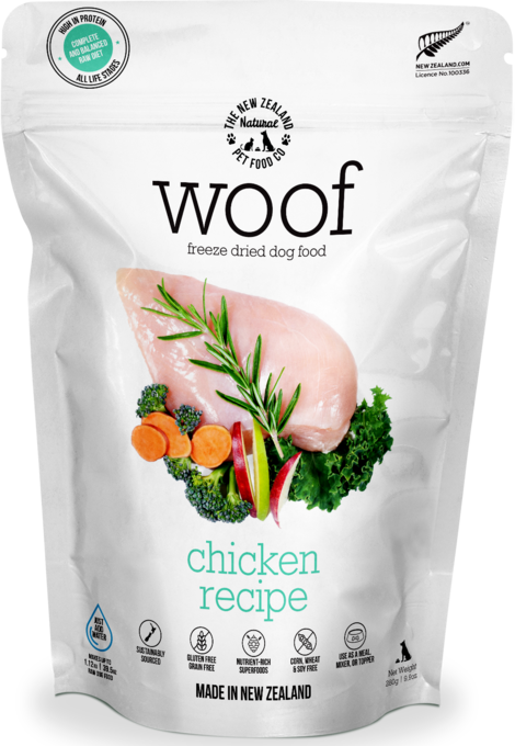 The NZ Natural Pet Food Co Woof Chicken Freeze Dried Dog Food