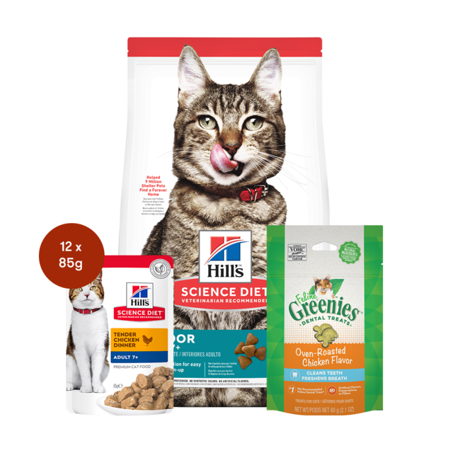 Hill's Science Diet Adult 7+ Indoor Food & Treats Cat Bundle Pet Direct