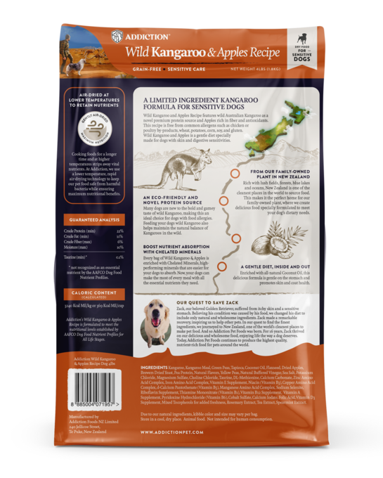 Addiction GrainFree Wild Kangaroo & Apples Dry Dog Food Pet Direct
