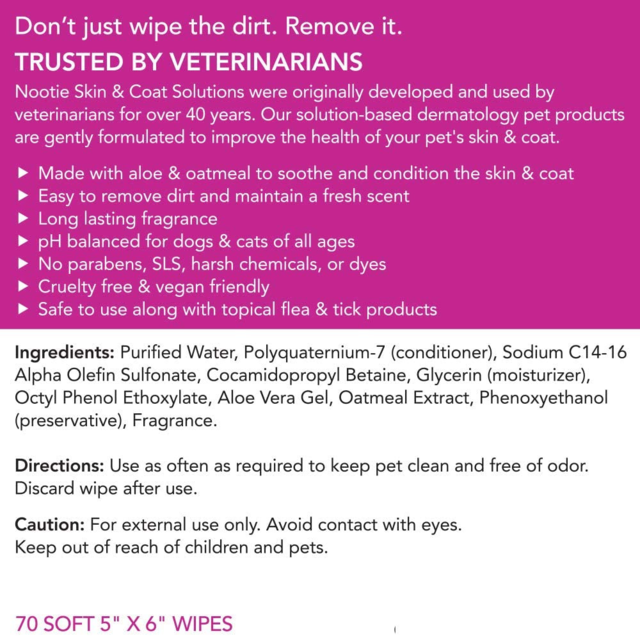 Nootie Waterless Shampoo Japanese Cherry Blossom Wipes Pet Direct