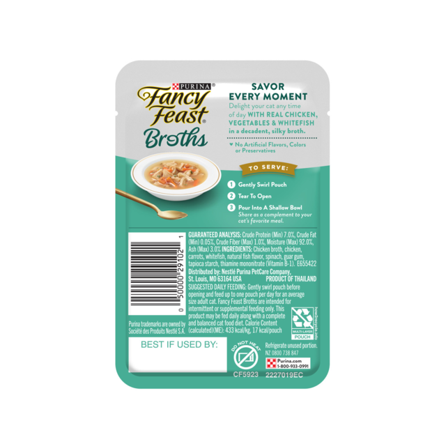 Fancy Feast Broths Chicken Veggies & Whitefish Wet Cat Food Pet Direct