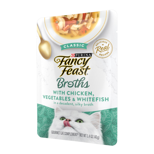 Fancy Feast Broths Chicken Veggies & Whitefish Wet Cat Food Pet Direct