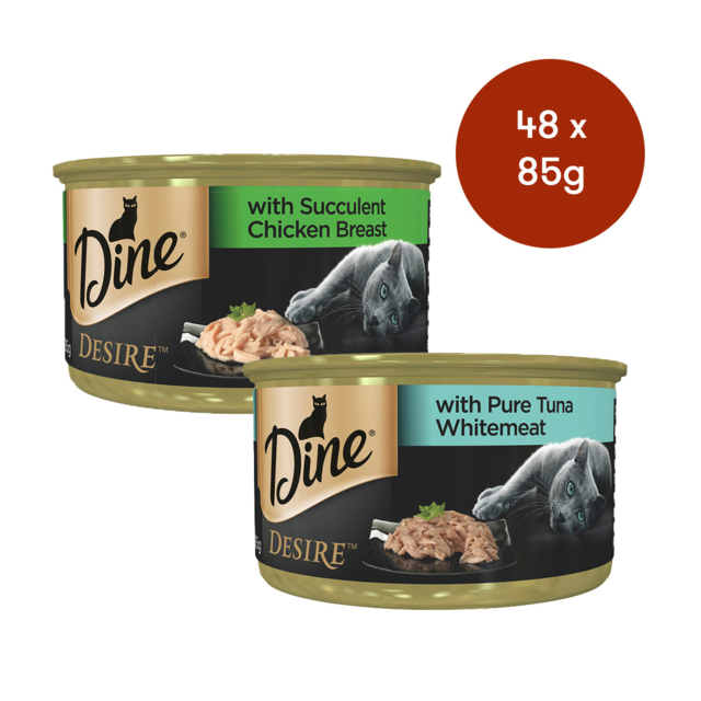 Dine Desire Succulent Chicken Breast & Tuna Wet Cat Food Bulk Bundle