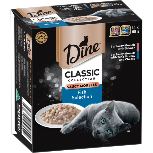 Dine Classic Collection Saucy Morsels Fish Selection Adult Wet Cat Food