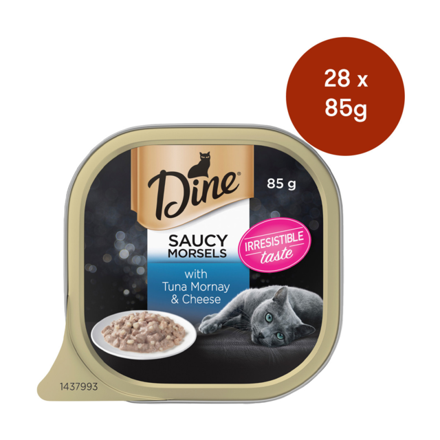 Dine Saucy Morsels With Tuna Mornay & Cheese Wet Cat Food Bulk Bundle