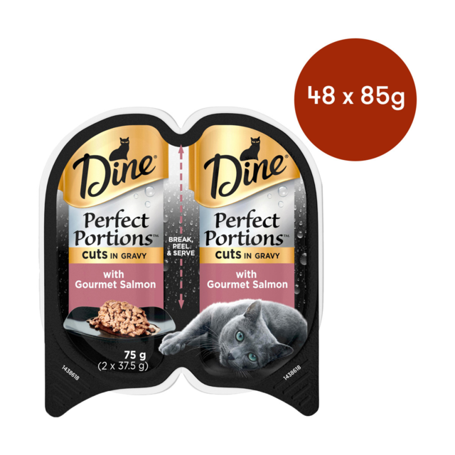 Dine Perfect Portions Cuts In Gravy With Salmon Wet Cat Food Bulk