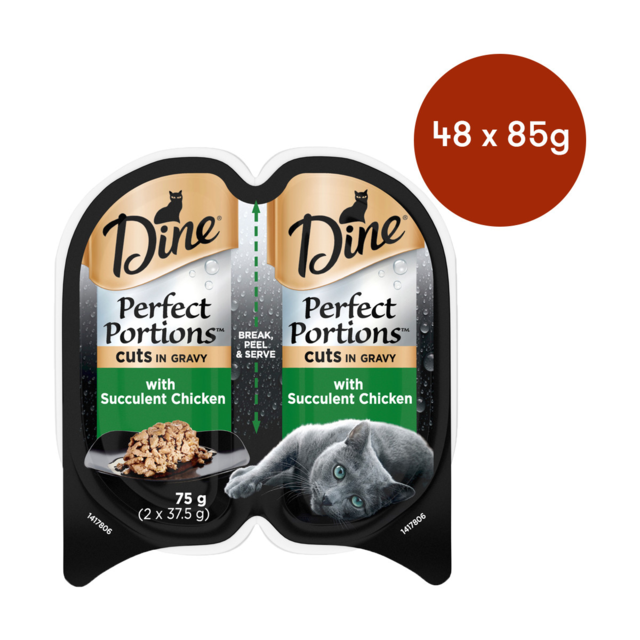 Dine Perfect Portions Cuts In Gravy With Chicken Wet Cat Food Bulk