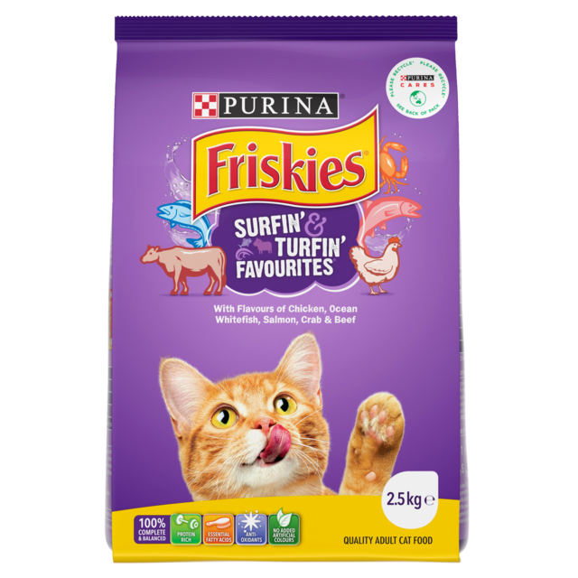 Friskies Surfin & Turfin Adult Dry Cat Food Pet Direct