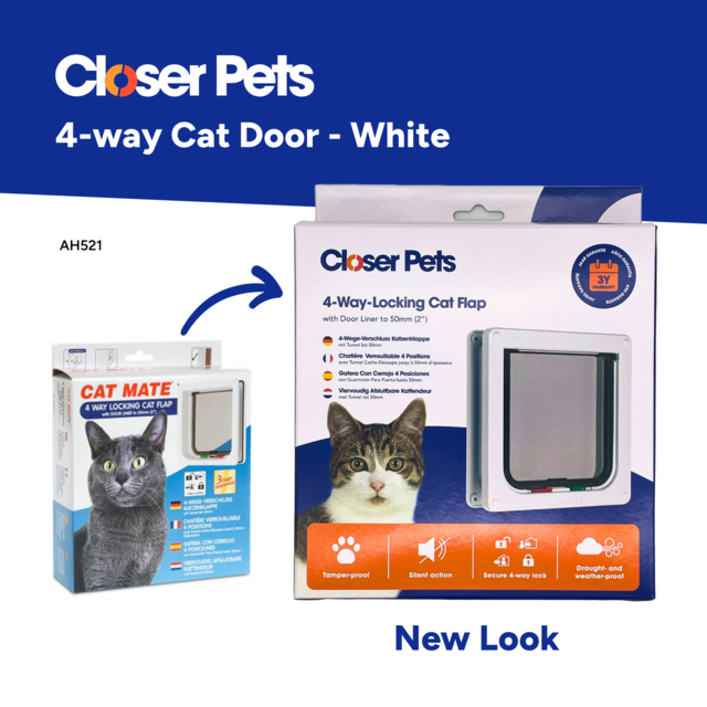 Closer Pets Way Locking Wood Fitting with Liner Cat Door Petdirect