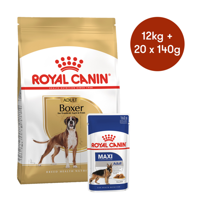 Royal Canin Boxer Adult Dry Wet Dog Food Bundle Petdirect