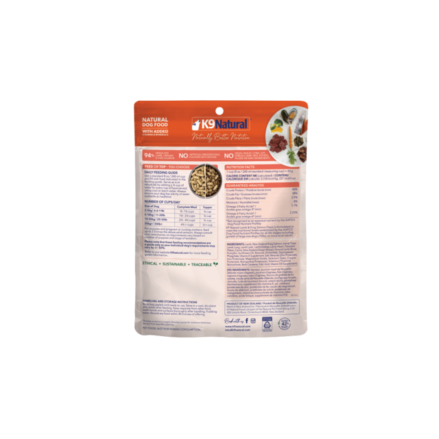 K9 Natural Lamb & King Salmon Feast Freeze Dried Dog Food Topper