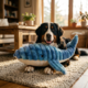 Waggin' Tails Smooshables Blue Whale Dog Toy