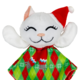 KONG Holiday Crackles Santa Kitty Argyle Cat Toy