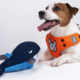 JOYSER Mightus Whale with Squeaker Dog Plush Toy