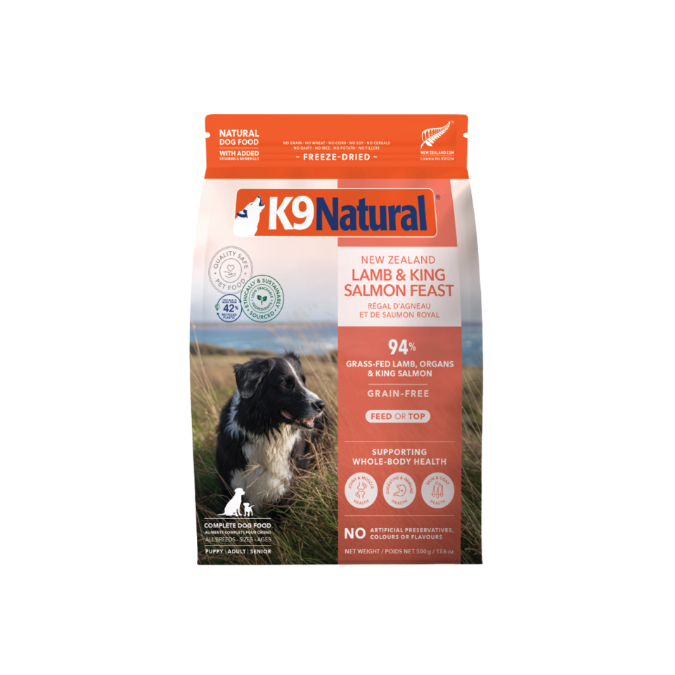 K9 Natural Lamb & King Salmon Lamb4袋セット K9 Natural Lamb & King Salmon Feast Freeze Dried Dog Food - Petdirect