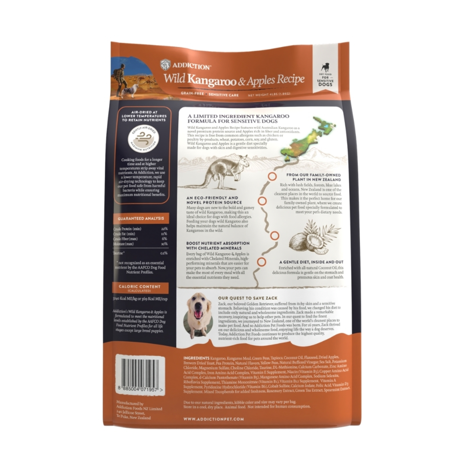 Addiction GrainFree Wild Kangaroo & Apples Dry Dog Food Pet Direct
