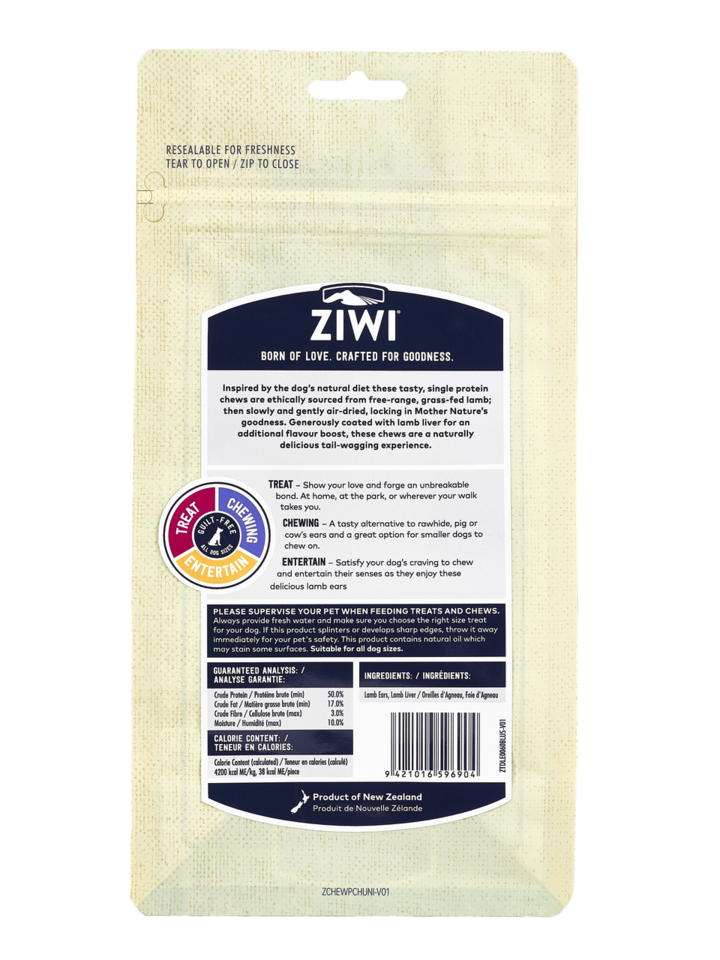 Ziwi Lamb Ears Liver Coated Dog Treats Pet Direct