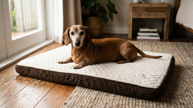 Soft Beds and Warm Spots for a Senior Dog's Day