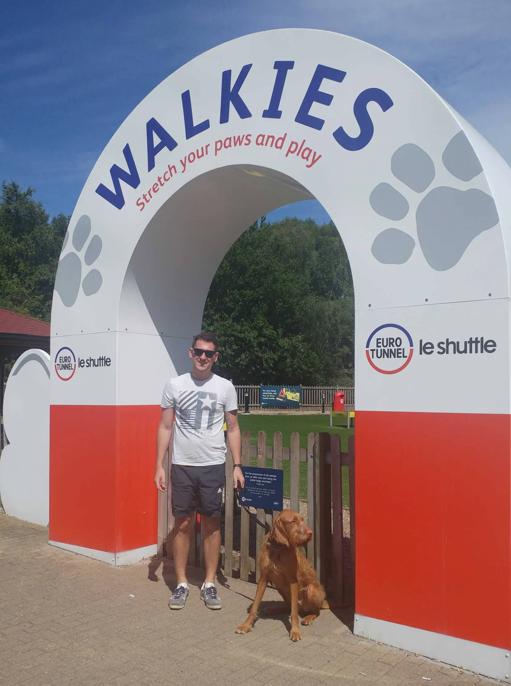 Ted with Beckie's husband at a dog park