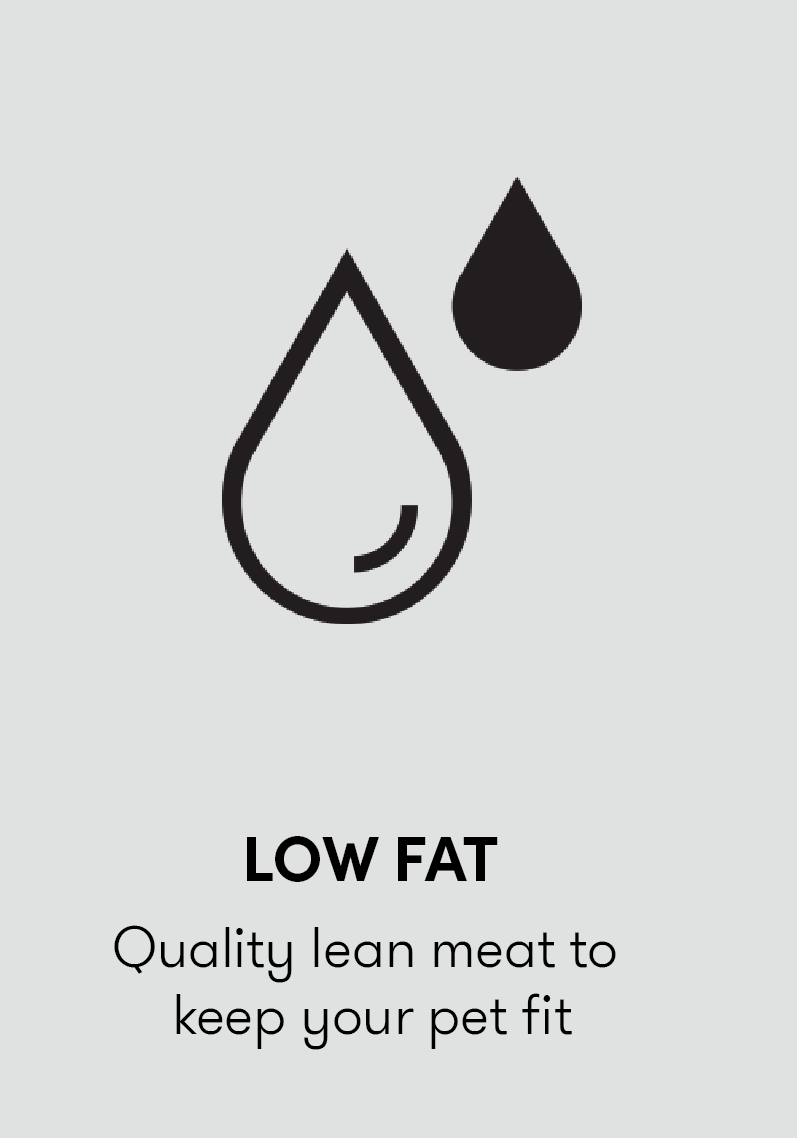 Low fat - quality lean meat to keep your pet fit